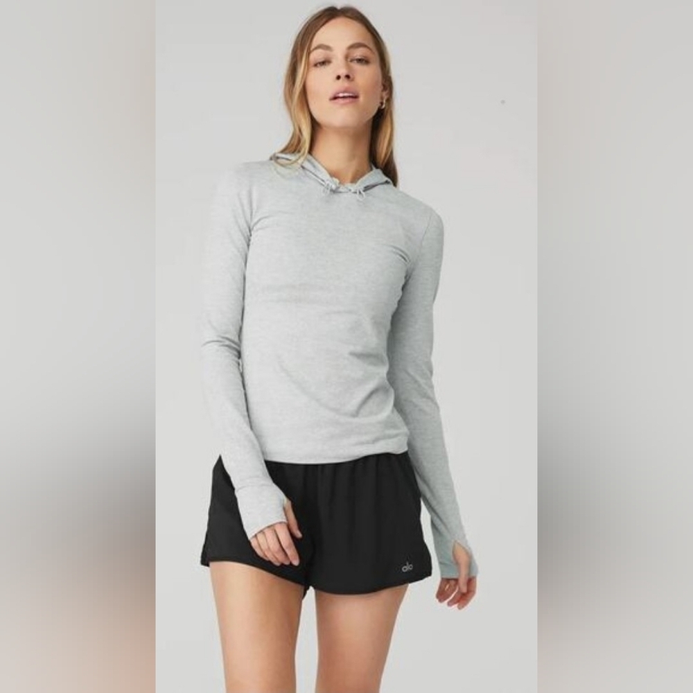 ALO Yoga Alosoft Hooded Runner Long Sleeve size L